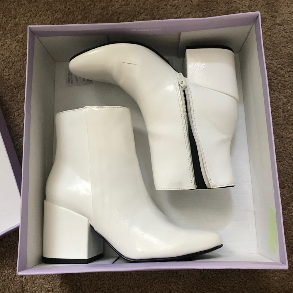 Madden Girl White Patent Boots